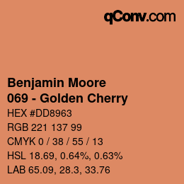 カラーコード: Benjamin Moore - 069 - Golden Cherry | qconv.com