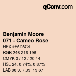 カラーコード: Benjamin Moore - 071 - Cameo Rose | qconv.com