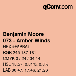 カラーコード: Benjamin Moore - 073 - Amber Winds | qconv.com