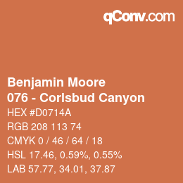 Code couleur: Benjamin Moore - 076 - Corlsbud Canyon | qconv.com