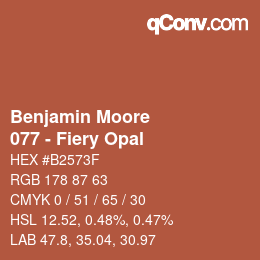 Farbcode: Benjamin Moore - 077 - Fiery Opal | qconv.com