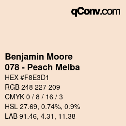 カラーコード: Benjamin Moore - 078 - Peach Melba | qconv.com