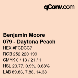 カラーコード: Benjamin Moore - 079 - Daytona Peach | qconv.com