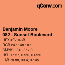 Farbcode: Benjamin Moore - 082 - Sunset Boulevard | qconv.com