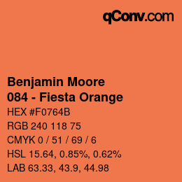 Farbcode: Benjamin Moore - 084 - Fiesta Orange | qconv.com