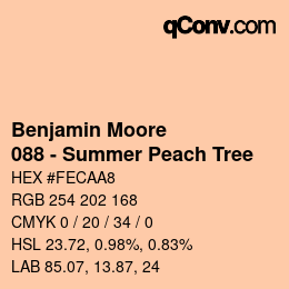 Código de color: Benjamin Moore - 088 - Summer Peach Tree | qconv.com