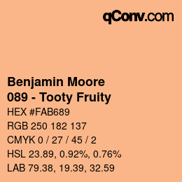 カラーコード: Benjamin Moore - 089 - Tooty Fruity | qconv.com