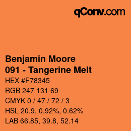 Farbcode: Benjamin Moore - 091 - Tangerine Melt | qconv.com