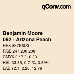 Farbcode: Benjamin Moore - 092 - Arizona Peach | qconv.com