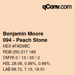 Código de color: Benjamin Moore - 094 - Peach Stone | qconv.com