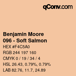 Código de color: Benjamin Moore - 096 - Soft Salmon | qconv.com