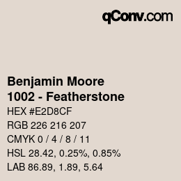 Código de color: Benjamin Moore - 1002 - Featherstone | qconv.com