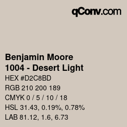 Color code: Benjamin Moore - 1004 - Desert Light | qconv.com