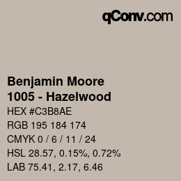 Color code: Benjamin Moore - 1005 - Hazelwood | qconv.com