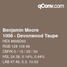 Color code: Benjamin Moore - 1008 - Devonwood Taupe | qconv.com