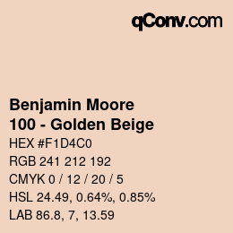 カラーコード: Benjamin Moore - 100 - Golden Beige | qconv.com