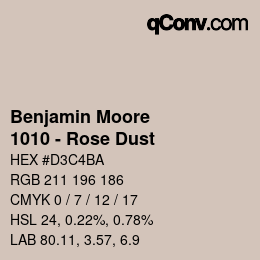 Color code: Benjamin Moore - 1010 - Rose Dust | qconv.com