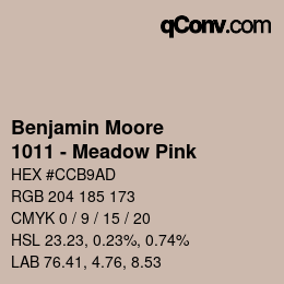 Color code: Benjamin Moore - 1011 - Meadow Pink | qconv.com