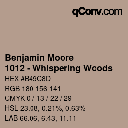 Color code: Benjamin Moore - 1012 - Whispering Woods | qconv.com