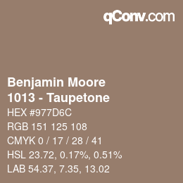 Color code: Benjamin Moore - 1013 - Taupetone | qconv.com