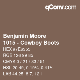 Farbcode: Benjamin Moore - 1015 - Cowboy Boots | qconv.com