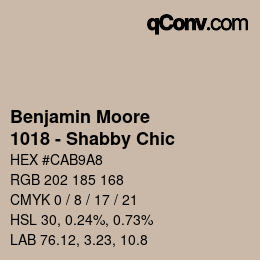 カラーコード: Benjamin Moore - 1018 - Shabby Chic | qconv.com