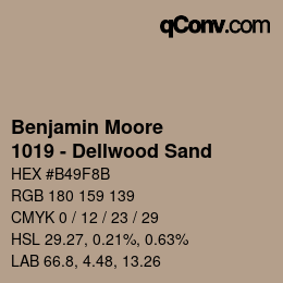 Color code: Benjamin Moore - 1019 - Dellwood Sand | qconv.com