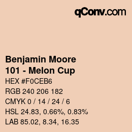 カラーコード: Benjamin Moore - 101 - Melon Cup | qconv.com