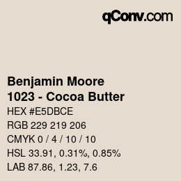Farbcode: Benjamin Moore - 1023 - Cocoa Butter | qconv.com
