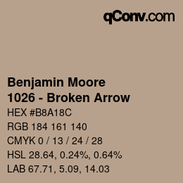 Color code: Benjamin Moore - 1026 - Broken Arrow | qconv.com
