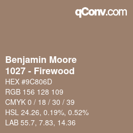 Color code: Benjamin Moore - 1027 - Firewood | qconv.com