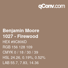 Code couleur: Benjamin Moore - 1027 - Firewood | qconv.com