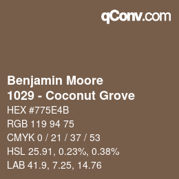 Color code: Benjamin Moore - 1029 - Coconut Grove | qconv.com