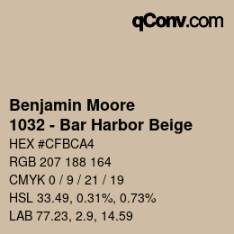 Code couleur: Benjamin Moore - 1032 - Bar Harbor Beige | qconv.com