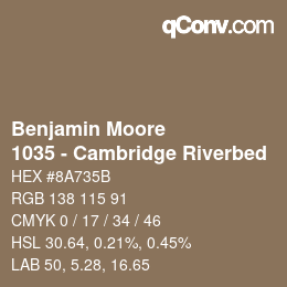 Color code: Benjamin Moore - 1035 - Cambridge Riverbed | qconv.com
