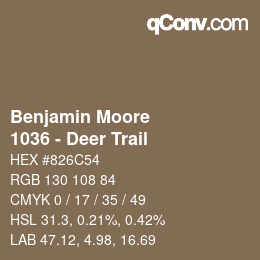 Code couleur: Benjamin Moore - 1036 - Deer Trail | qconv.com
