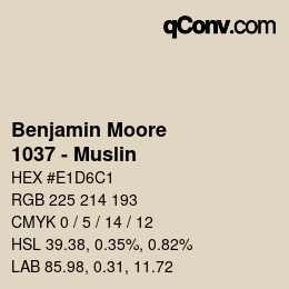 Color code: Benjamin Moore - 1037 - Muslin | qconv.com