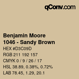 Color code: Benjamin Moore - 1046 - Sandy Brown | qconv.com