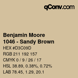 Code couleur: Benjamin Moore - 1046 - Sandy Brown | qconv.com