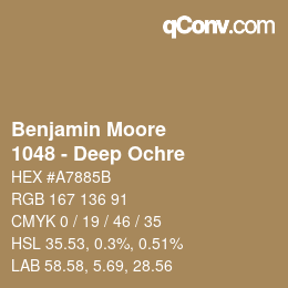 Color code: Benjamin Moore - 1048 - Deep Ochre | qconv.com