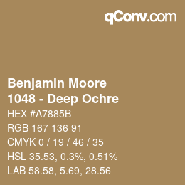 Código de color: Benjamin Moore - 1048 - Deep Ochre | qconv.com