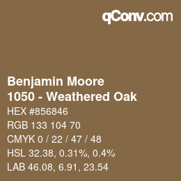 Color code: Benjamin Moore - 1050 - Weathered Oak | qconv.com
