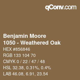 Color code: Benjamin Moore - 1050 - Weathered Oak | qconv.com