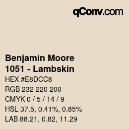 Farbcode: Benjamin Moore - 1051 - Lambskin | qconv.com