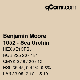 Código de color: Benjamin Moore - 1052 - Sea Urchin | qconv.com