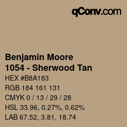 Color code: Benjamin Moore - 1054 - Sherwood Tan | qconv.com