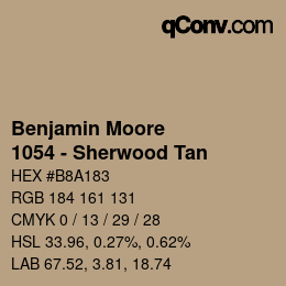 Code couleur: Benjamin Moore - 1054 - Sherwood Tan | qconv.com