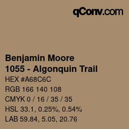 Color code: Benjamin Moore - 1055 - Algonquin Trail | qconv.com