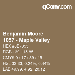 Código de color: Benjamin Moore - 1057 - Maple Valley | qconv.com