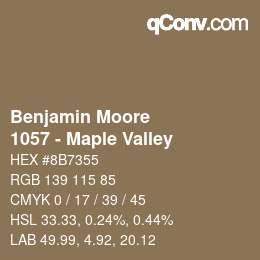 Code couleur: Benjamin Moore - 1057 - Maple Valley | qconv.com